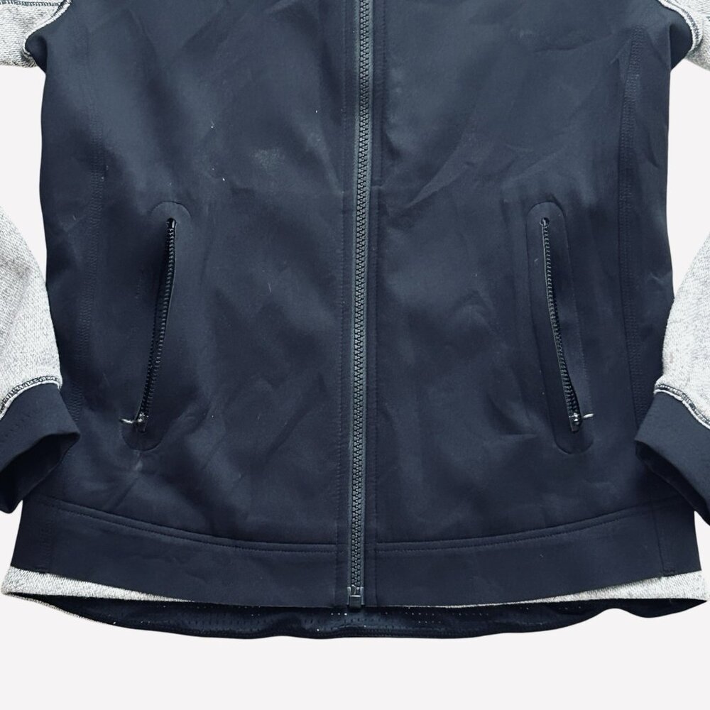 Lululemon Womens Jacket Size 4 Black Gray Var-City Bomber Baseball Stitching - Picture 2 of 10